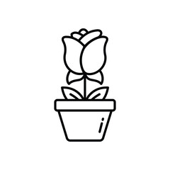 Flower Pot vector icons stock illustration