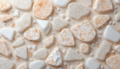 Textured Quartz Stones in Natural Beige and White Tones