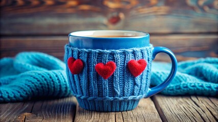 blue-cup-in-a-blue-sweater-with-felt-hearts