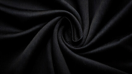 Black fabric texture background dark grey tones elegant style sophisticated mood.
