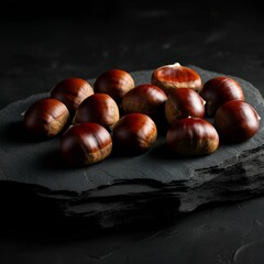 Obraz premium chestnuts on the stone table