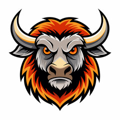 Yak head logotype vector illustration