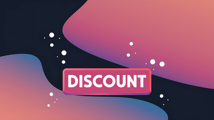 Abstract pink and blue gradient background with white text "DISCOUNT" for sale promotion and marketing. 
