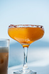 Red Chili Margarita Cocktails by the Sea View