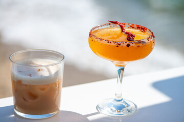 Red Chili Margarita Cocktails by the Sea View