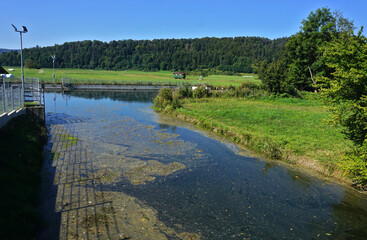 Bära-Mündung; Fluss Bära mündet in die Donau bei Fridingen auf der Schwäbischen Alb,