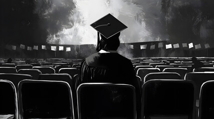 graduation ceremony university college graduate inspiring emotional cap gown crowded background achievement celebration pride accomplishment hope future education students success celebrate job search