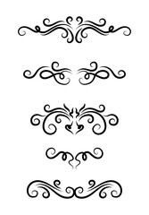 Calligraphic ornamental element collection art