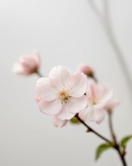 A tight shot of a pink blossom with softly blurred upper petals.