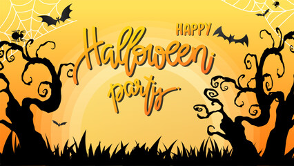 Halloween backgrounds in Halloween day for content online or web, banner and template, Emojis for Halloween day, Flat cartoon flat style. illustration Vector EPS 10