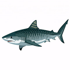 Naklejka premium tiger shark illustration isolated on white background