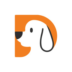 Dog with Letter D Logo, Minimalist Dog, Letter D Logo, Dog Logo, Letter D Design