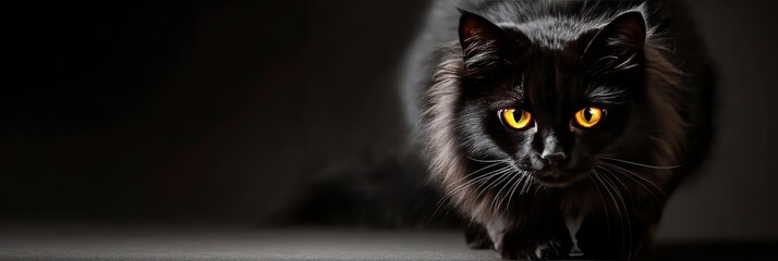 Mystical background for National Black Cat Day, celebrating the mysterious allure of black cats
