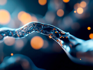 mesmerizing view of electric currents flowing through neural network, showcasing intricate connections and vibrant energy. glowing elements create captivating atmosphere