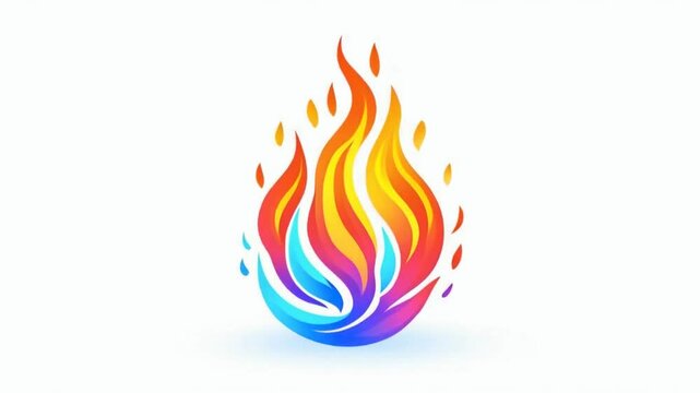 Isolated fire icon. Simple fire illustration in bright colors, gradients used