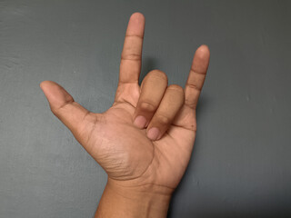 Hand Gesture Showing Sign Language Symbol for 'I Love You'