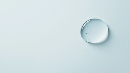 Tranquil Reflection: A Minimalist Water Droplet on a Pale Background
