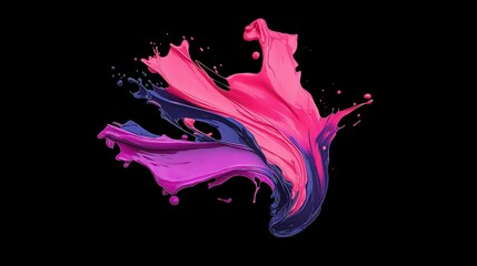 Fototapeta premium Neon-colored paint splashes forming abstract shapes in mid-air, symbolizing the power of imagination.
