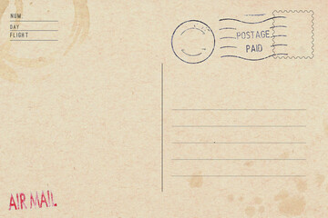 Blank of the old postcard with space for text