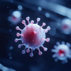 Microscopic view of a coronavirus particle