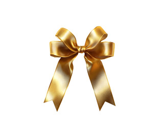 White gift voucher with gold ribbon and bow. Discount coupon. Isolated on white and transparent background, png