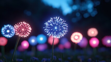 Colorful fireworks display in the night sky