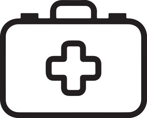 First Aid Kit outline Vector Icon.