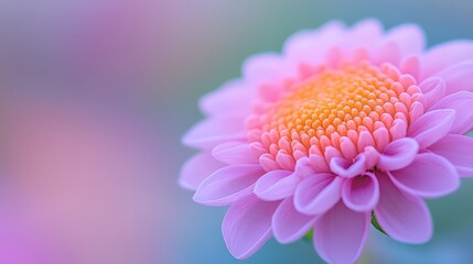 Vibrant pink dahlia flower closeup