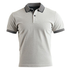 Classic polo shirt with a ribbed collar and short sleeves, ideal for a smart-casual look. isolated on transparency background