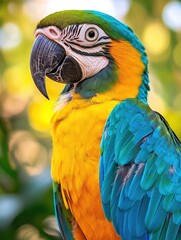 Naklejka premium Parrot perched on tree branch