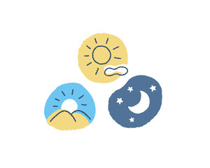 朝・昼・夜のイメージ 　アイコン