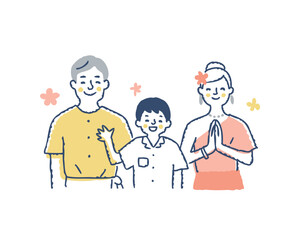 笑顔のタイ人家族