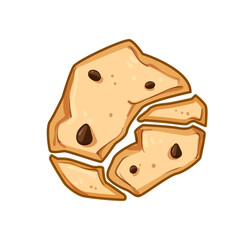 homemade oatmeal cookies cartoon. baking ingredients, healthy classic, dessert snack homemade oatmeal cookies sign. isolated symbol vector illustration