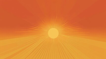 Fototapeta premium Vibrant Sunset Landscape with Radiant Sun