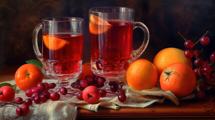 Cozy Christmas Celebration Savoring Mulled Wine and Rich Eggnog