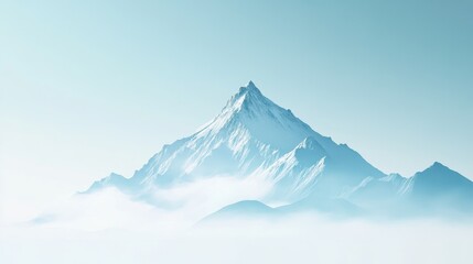 Majestic Peak Piercing Through the Misty Clouds