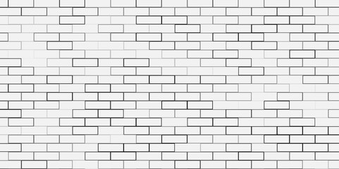 White brick wall texture seamless vector illustration. Abstract aged architecture decor wall block floor and bathroom, 