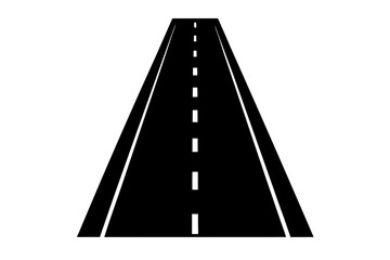 
road silhouette vector, highway marking road black silhouette, road icon
