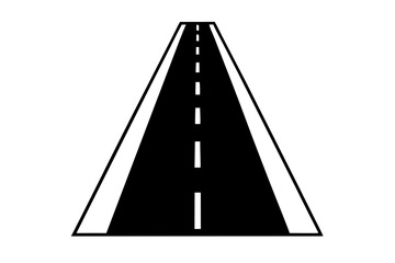 
Road icon, road silhouette vector, curved road, highway marking road black silhouette vector illustration
