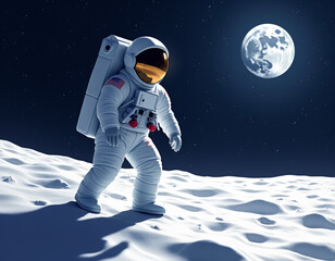 Obraz premium Astronaut on rock surface with space background. Generative ai.