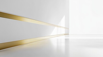 Minimalist Architectural Composition with Golden Metallic Accents