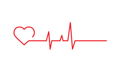 Heartbeat icon on white background. Pulse line icon.