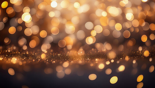 golden christmas bokeh lights background