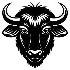 Buffalo head silhouette vector Illustration