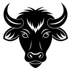 Buffalo head silhouette vector Illustration