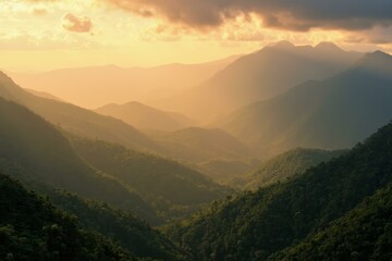 Sierra Nevada De Santa Marta During Golden Hour With Lush Greenery