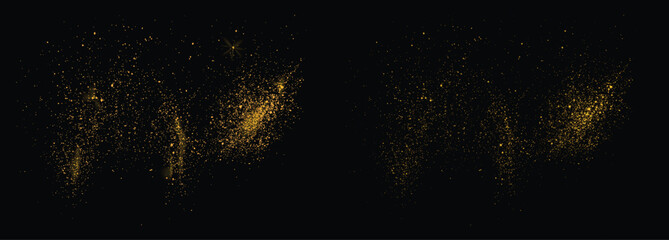 Festive luxury sparkle light effect golden glitter lighting background. gold glitter illustration