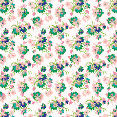 botanical floral vector seamless pattern with roses herbs and leaves big set background with flowers