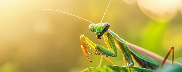 Close-up of mantis cleaning its forelegs, an intimate moment in the insect world