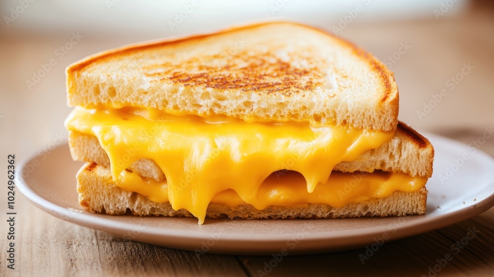 Sticker A delicious grilled cheese sandwich with melted cheddar cheese on toasted bread.